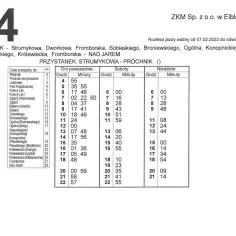 Dokładny rozkład jazdy linii 294 - godziny kursowania i zmiany