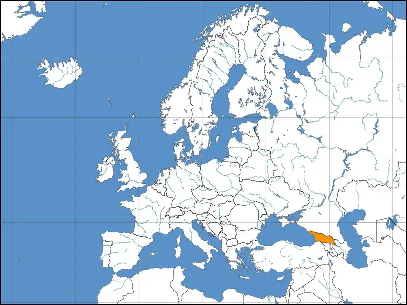 Zdjęcie Gruzja na mapie Europy | Znajdź położenie na interaktywnej mapie